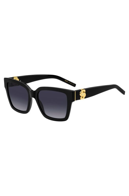 Hugo Boss Eyewear-Black-acetate sunglasses with gold-tone Double B monograms-boss store