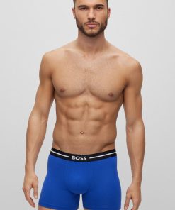 Hugo Boss Underwear-Three-pack of stretch-cotton boxer briefs with logos-hugo boss store 2