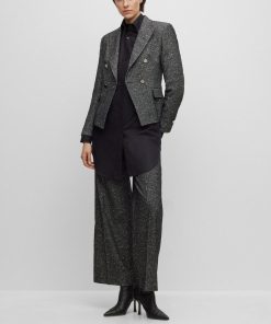 Hugo Boss Tailored Jackets-Slim-fit jacket in structured tweed-boss near me 2