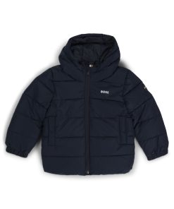 Hugo Boss-Kids’ hooded padded jacket with logo details-hugo boss store near me 2