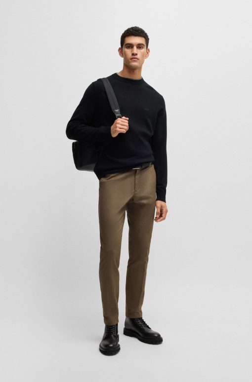 Hugo Boss Pants-Slim-fit chinos in mouliné twill-boss hugo - Image 2