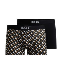 Hugo Boss Underwear-Two-pack of stretch-cotton trunks with logo waistbands-boss hugo