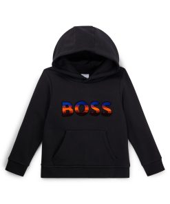 Hugo Boss-Kids’ hoodie with embroidered gradient logo-hugo boss sale