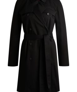 Hugo Boss Jackets and Coats-Double-breasted trench coat in cotton-boss store near me 2