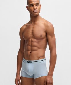 Hugo Boss Underwear-Three-pack of stretch-cotton trunks with logo waistbands-hugo boss outlet 2