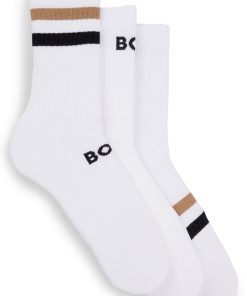 Hugo Boss Socks-Three-pack of short socks with stripes-hugo boss sale