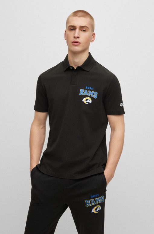 Hugo Boss Polo Shirts-BOSS x NFL cotton-piqué polo shirt with collaborative branding-hugoboss