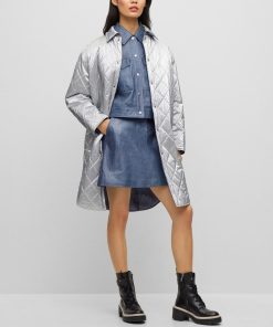 Hugo Boss Skirts-Leather mini skirt with denim print-hugo boss store near me 2