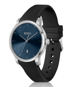 Hugo Boss Watches-Silicone-strap watch with blue dial-hugo by hugo boss 2