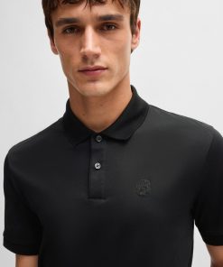 Hugo Boss Polo Shirts-Mercerized-cotton polo shirt with Double B monogram-hugo 2