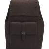 Hugo Boss Bags-Leather backpack with embossed logo-boss outlet 4