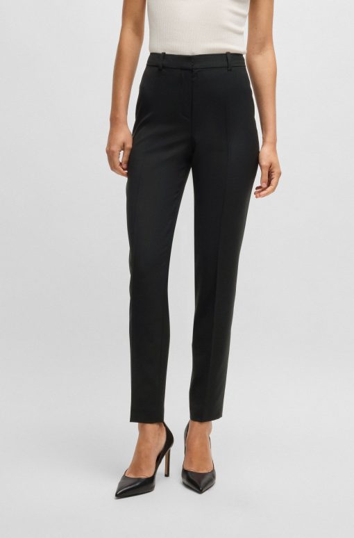 Hugo Boss Pants-Regular-fit trousers in virgin wool-boss store near me