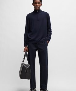 Hugo Boss Pants-Relaxed-fit trousers in stretch-cotton poplin-hugo boss outlet 2