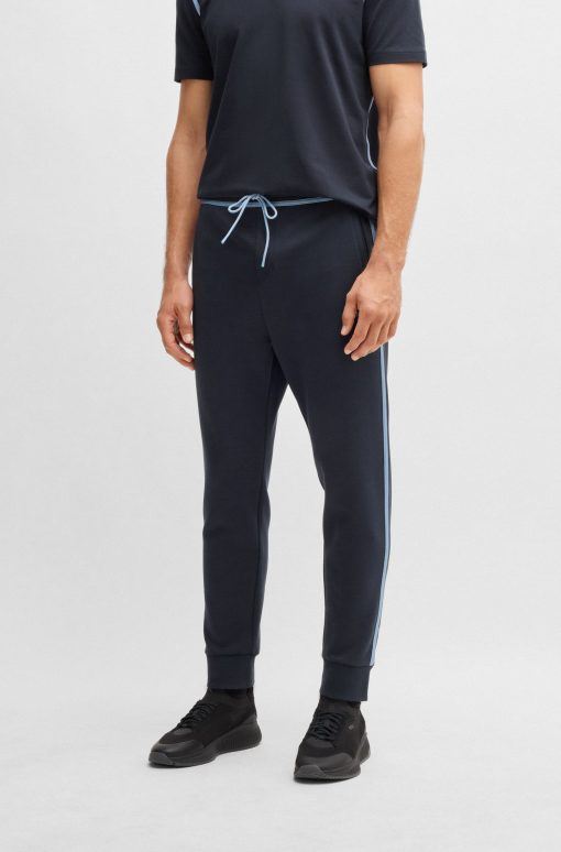 Hugo Boss Sweatshirts and Jogging Pants-Tracksuit bottoms with tape and logo-hugo boss store