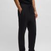 Hugo Boss Sweatshirts and Jogging Pants-Bonded-fleece tracksuit bottoms with logo detail-boss hugo 3