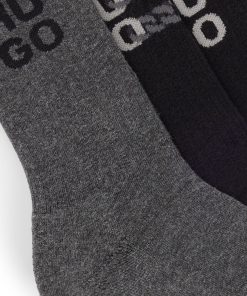 Hugo Boss Socks-Three-pack of short-length socks with stacked logos-hugo by hugo boss 2