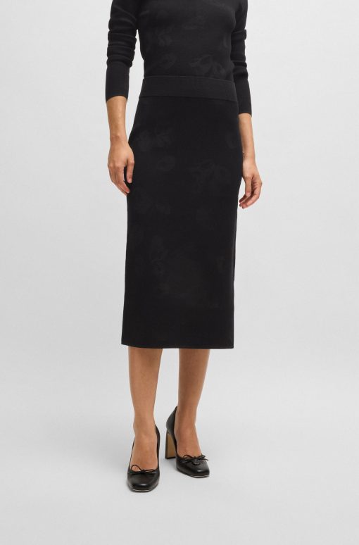 Hugo Boss Skirts-Tube skirt in knitted jacquard-hugo boss store