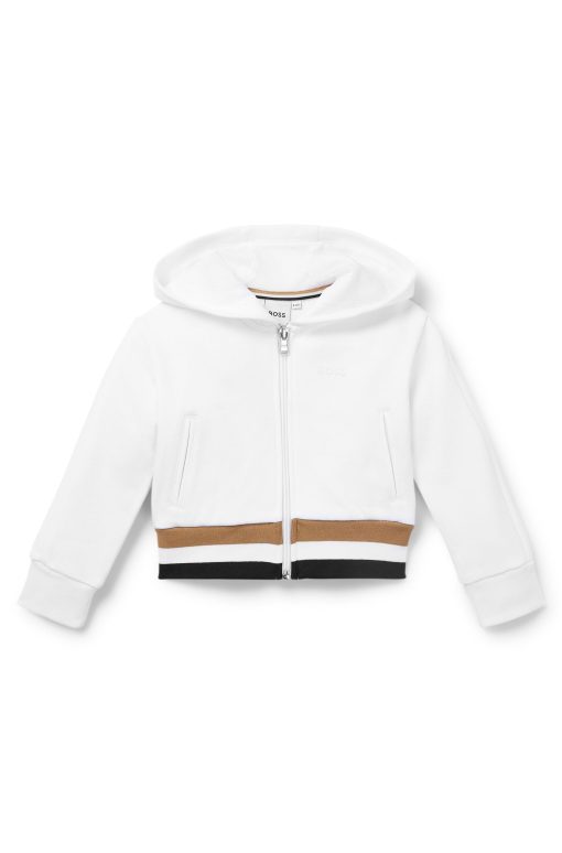 Hugo Boss-Kids' zip-up hoodie with logo details-hugo boss near me