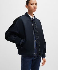 Hugo Boss Jackets and Coats-Water-repellent bomber jacket with zipped sleeve pocket-hugo boss store