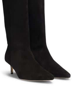 Hugo Boss Boots-Suede boots with Double B monogram-boss store near me