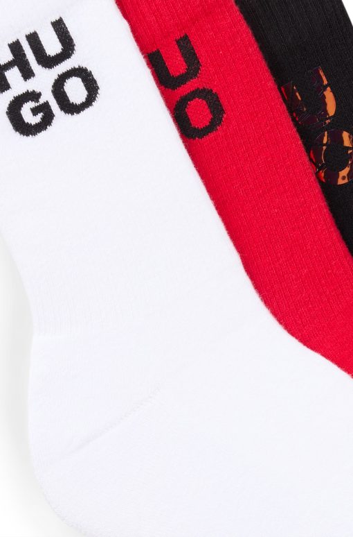 Hugo Boss Socks-Three-pack of short-length socks with logo details-boss outlet - Image 2