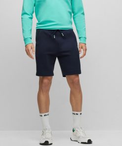 Hugo Boss Sweatshirts and Jogging Pants-Cotton-blend regular-fit shorts with embroidered logos-hugo boss store near me