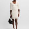 Hugo Boss Dresses-V-neck dress with zipped pockets and cropped sleeves-hugo boss sale 4