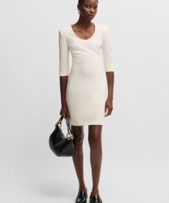 Hugo Boss Dresses-Bodycon dress in ottoman cotton-hugo boss sale