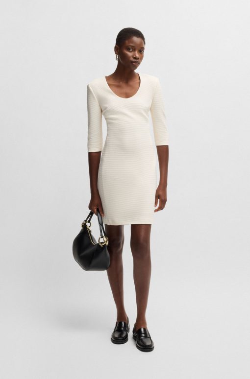 Hugo Boss Dresses-Bodycon dress in ottoman cotton-hugo boss sale