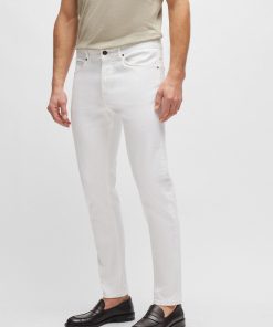 Hugo Boss Pants-Tapered-fit jeans in white Italian stretch denim-boss store