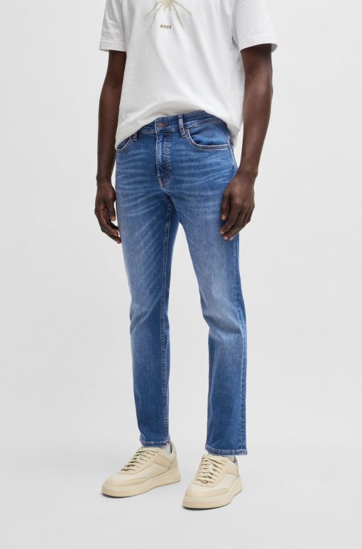 Hugo Boss-Delaware slim-fit jeans in blue soft-motion denim-boss hugo