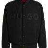 Hugo Boss Jackets and Coats-Faux-leather jacket with stacked logo-boss store near me 4