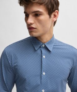 Hugo Boss-Slim-fit shirt in monogram-print performance-stretch material-boss store 2