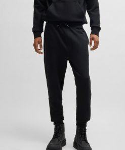 Hugo Boss Sweatshirts and Jogging Pants-Cotton-terry tracksuit bottoms with logo patch-boss store