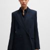 Hugo Boss Tailored Jackets-Slim-fit jacket in striped wool-hugoboss 4