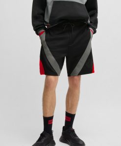 Hugo Boss-HUGO x RB oversize-fit shorts with signature bull motif-hugo boss outlet