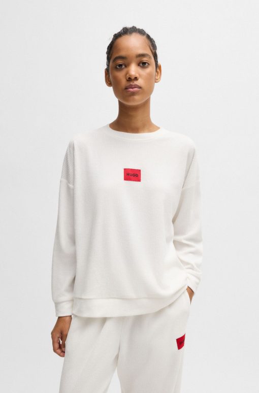 Hugo Boss Sweaters and Cardigans-Sweatshirt with red logo label-boss store near me