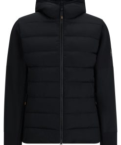 Hugo Boss-Equestrian hybrid puffer jacket with logo patch-boss outlet