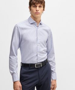 Hugo Boss Shirts-Casual-fit shirt in patterned cotton-hugo boss near me