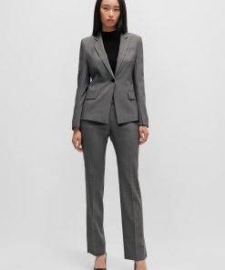 Hugo Boss Tailored Jackets-Slim-fit jacket in Italian virgin-wool sharkskin-hugoboss 2