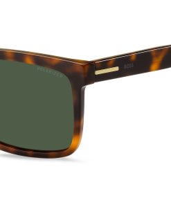 Hugo Boss Eyewear-Rectangular Havana-acetate sunglasses with gold-tone trims-hugo boss store 2