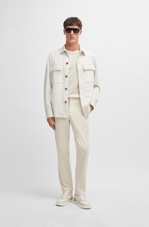 Hugo Boss-Relaxed-fit overshirt in stretch jersey-hugo boss near me - Image 2