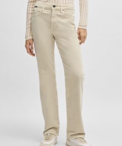 Hugo Boss Pants-Straight-fit jeans in stretch-cotton corduroy denim-hugo boss store near me