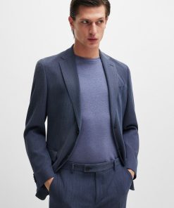 Hugo Boss Suits-Slim-fit suit in micro-patterned performance fabric-boss hugo 2