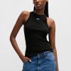 Hugo Boss T-Shirts-Sleeveless plissé-pleated top-boss near me 4