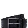 Hugo Boss Belts-Leather belt with logo and dark ruthenium hardware-hugo boss outlet 4