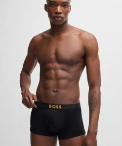 Hugo Boss Underwear-Two-pack of cotton trunks with metallic logos-hugo boss store 2