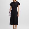 Hugo Boss Dresses-Tailored dress in matte fabric-hugo boss outlet 4