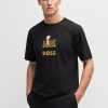 Hugo Boss T-Shirts-BOSS x NFL stretch-cotton T-shirt with gold-tone artwork-hugo boss near me 3