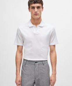 Hugo Boss Polo Shirts-Johnny-collar polo shirt in mixed-structure cotton-hugo boss store